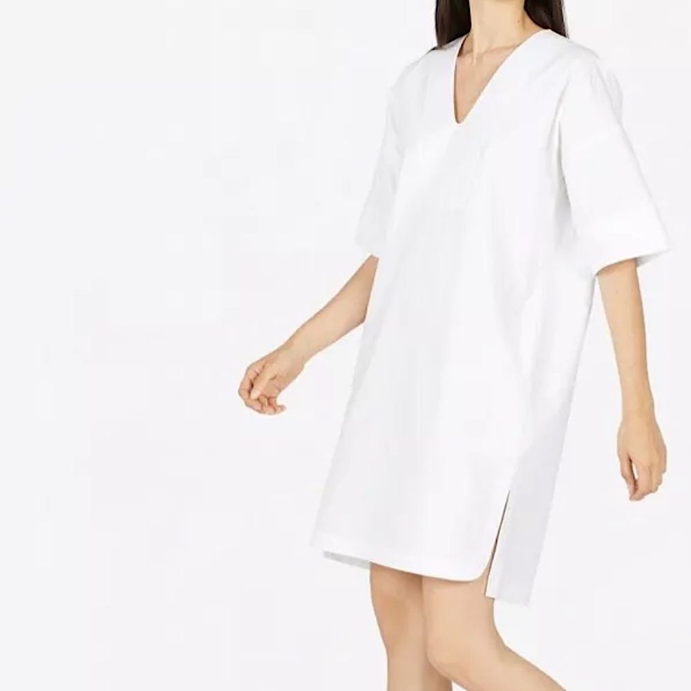 Everlane Dress White Cotton Poplin With Pockets Size 0 Size XS